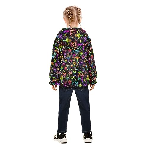 Bright Mushrooms Skulls Boys Fleece Hoody Jacket Zip Up Coat Warm Fall Winter Plush Jacket Long Sleeve Outerwear4