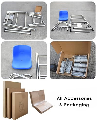 Silla de Socorrista para Piscina con Asiento Azul y Estructura de Acero Inoxidable miniatura 7