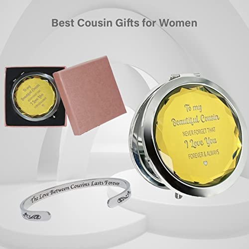 Birthday Gift for Cousin Female, Cousin Bracelets for Women, Cousin Mirror Compact, I Love You Cousin, Favorite Cousin Gifts, Sister Cousin Gifts, Gift for Cousin Christmas2