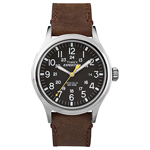 Timex TWC004500 Orologio da Polso al Quarzo, Analogico, Unisex, Pelle, Nero/Marrone