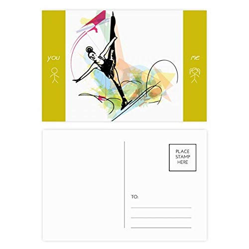 Cartes postales patinage artistique de 20 pièces pour correspondance chic
