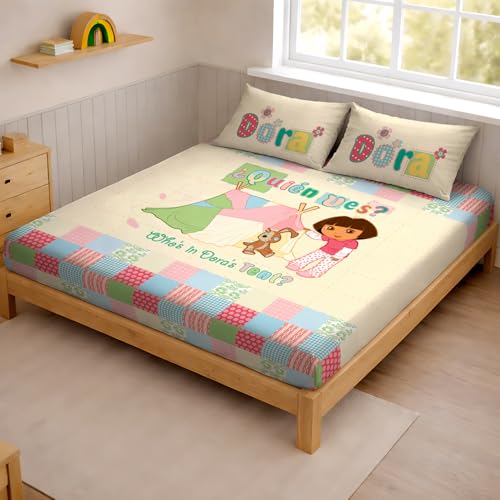 Image of Sassoon Dora Tent Digital Printed 100% Cotton Bedsheet with 2 Pillow Covers in 300TC