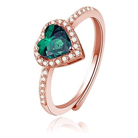 BRBAM Heart Shaped Zircon Birthstone Ring Cover