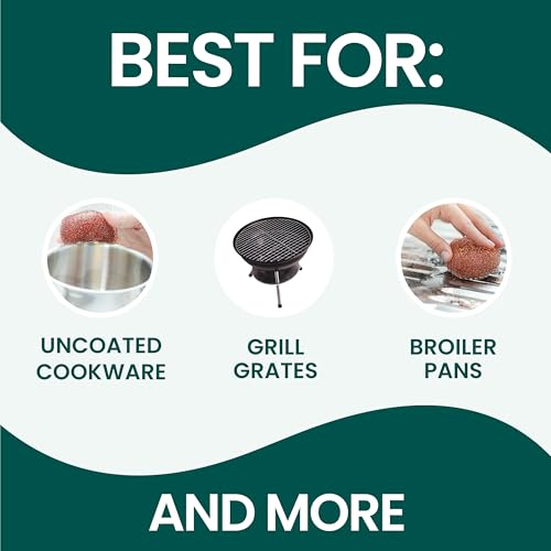 Scotch-Brite Copper Coated Scrubbers, Scouring Pads for Cleaning Tough Baked-On Messes, Metal Scrubbers for Cleaning Dishes, 3 Scrub Pads