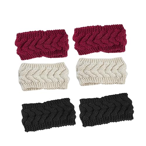 TOVINANNA Autumn Winter Warm Headbands 6 Pack Knitted Fleece Braid Crochet Boho Dressy Women's Hair Band for Outdoor
