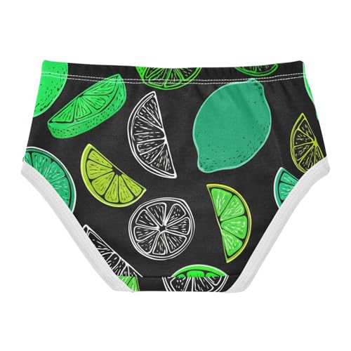 Limes Lemon Black Little Girl Panties Toddler Underwear Custom Cotton Personalized Undies Kids Briefs 2t2
