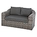 Hespéride - Divano da Giardino mooréa Terre d Ombre 2 posti in Resina Intrecciata di Alluminio trattato con polveri epossidiche immagine