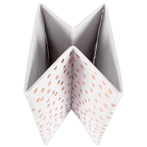 DII Non Woven Polyester Storage Bin, Polka Dot, White & Copper, Large Set of 2, 13 x 13 x 13 inches (Set of 2) - Image 2