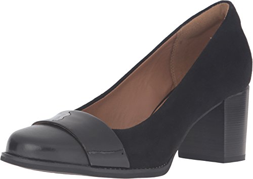 Clarks Women's Tarah Brae Loafer, Black Leather/Suede Combi, 75 M US