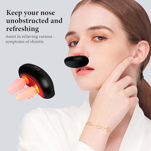 Colexy Respi Relief Rotlicht Nasaltherapiegerät, Tragbar RespiRelief Rotlicht, Infrarot-Rhinitis-Gerät, Intelligentes Infrarot-Nasenberuhigungsgerät für Allergische Chronische Rhinitis