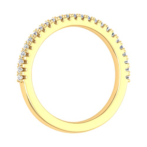 1/5 Carat Prong Set Diamond Wedding Band Ring in 14K Solid Gold2