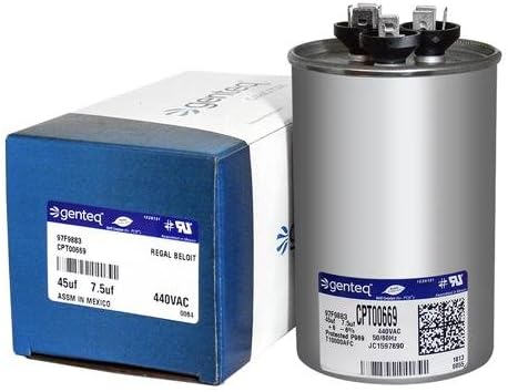 GE Replacement OEM Capacitor - 97F9883 / CPT01842-45/7.5 x 440 Round