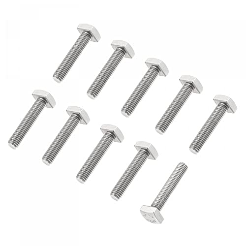 Image of uxcell Square Head Bolt, 10pcs M5x16mm Fully Thread 304 Stainless Steel Grade C Square Machine Screws