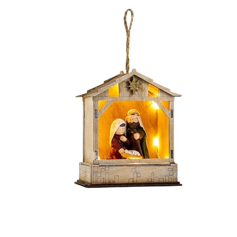 DRW Mysterium Birth in Lantern as Wooden Hanging Portal 14 cm Multi-Coloured