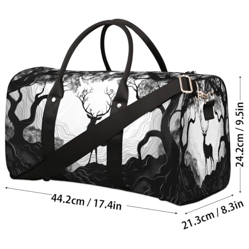 Travel Duffle Bag Animal Deer Foldable Travel Bags for Men Women, 17 Inch Gym Bag Workout Bag Carry on Weekender Overnight Bag for Gym Travel4
