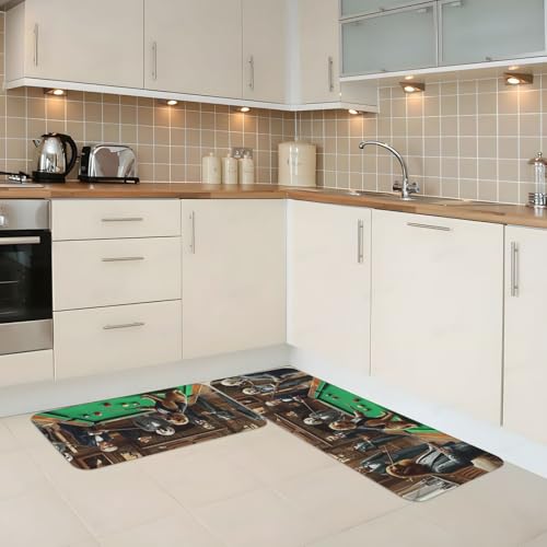 Alfombras de cocina de pie cómodas con base antideslizante y lavable 3