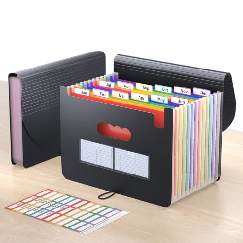 ThinkTex Accordion File Organizer, 12 - Pocket Expanding File Folders