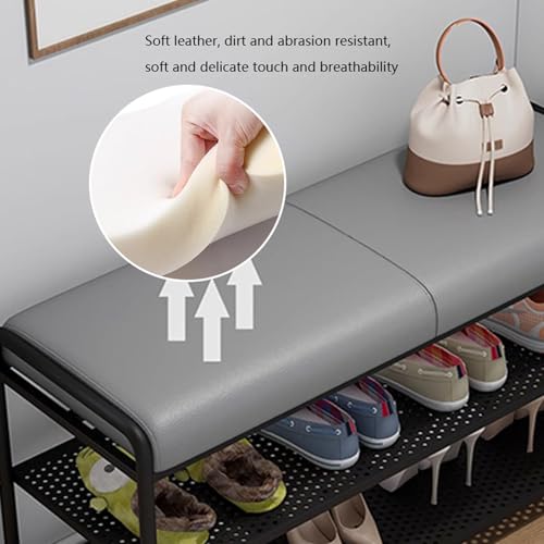 Meuble à chaussures d'entrée avec coussin de siège intégré