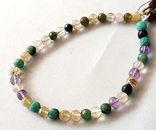 Pierre naturelle mix perles multicolores de 4mm pour composer vos bracelets d'été