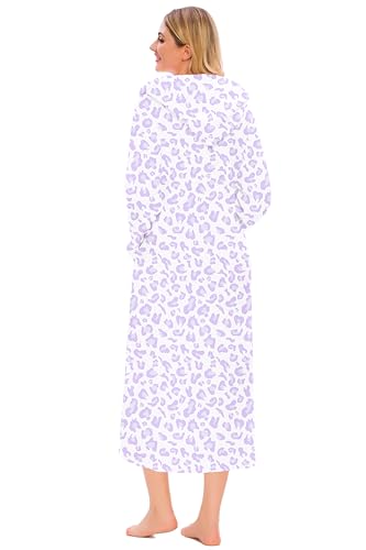 Image of Umeyda Girls & Women Fleece Hooded Robes, Soft Fuzzy Bathrobe Warm Plush Fluffy Bath Robe for Kids Womens