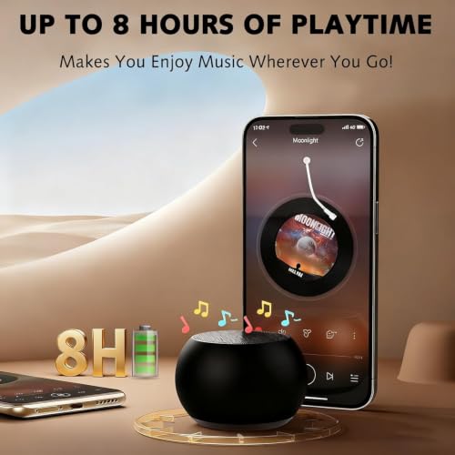 Image of JBL Compatible Ultra Mini Wireless Bluetooth Speaker with Heavy Metal Electroplating | Round Mini Speaker, Power Button Controlled, Long Battery Backup & Quick Charge