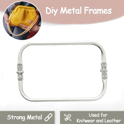 Dantolo 3 Stück Aluminium Geldbeutel Rahmen,Verschluss Innen röhrenförmiger Rahmen quadratisch zusammen gebauter Taschen,Kupplungs rahmen für DIY Craft Dinner Beutel Beutel