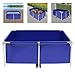CAIHAOA Foldable Canvas Fish Pond, Modern Pool Above Ground Canvas Water Tank, 47.2 x 31.4 x 19.6inch, Portable Metal Frame Aquaculture Pool w/All Accessories, Thickened Canvas Material