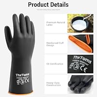 ThxToms Chemical Resistant Gloves, 28 Mil Heavy Duty Latex, 22 Inch, 1 Pair — image 2
