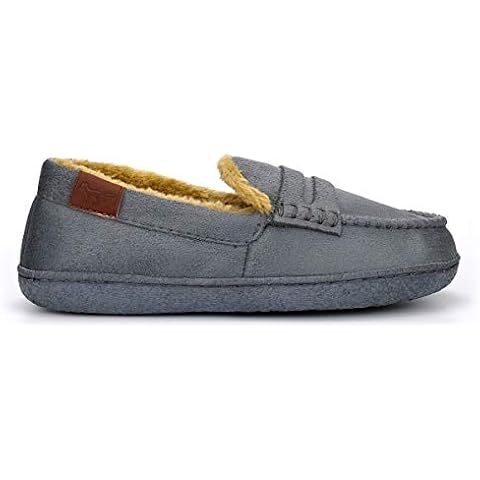 Jo & Joe Boys Grey Moccasin Slippers Cover