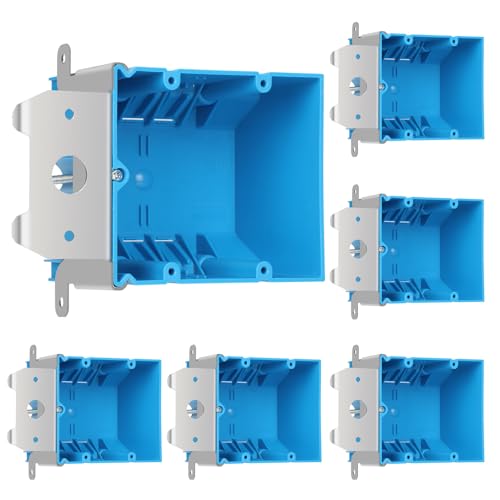Double Gang PVC Electrical Box, adjustable, 34 cu in, ETL Listed (6 Pack)