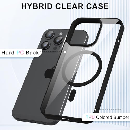 Image of Ultra-Hybrid Back Cover Case for iPhone 11 Pro Compatible with Wireless Charging | 360 Protection | Crystal Clear Hard Back Cover Case for iPhone 11 Pro (Black Magsafe)