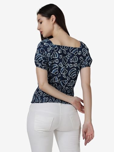 Image of POPWINGS Casual Printed Crop Top for Women ||Western Stylish Women Tops for Summer Wear || Trendy and Solid Women Top