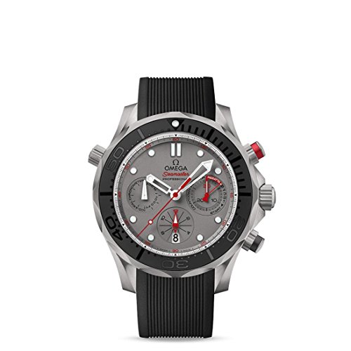 Omega Seamaster Diver 300 Chronograph Automatic Grey Dial Black Rubber Mens Watch 21292445099001