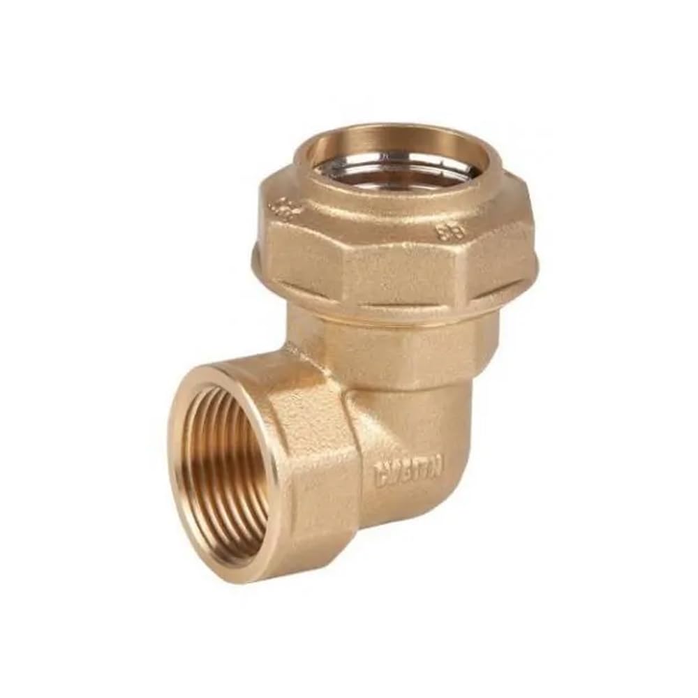 Suinga Codo Hembra Laton 50mm x 1 1/2'' para Tuberia Polietileno | Pack 4 Codos Rosca Hembra | Accesorio de Fontaneria Roscado | Certificado Aenor | Conexion Rosca Hembra