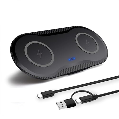 40W Wireless Charging Pad, Dual 20W Fast Wireless Charging Mat for Samsung Galaxy S25,S24,S23/Note 20/10/Buds,15W Wireless Charger Station for iPhone 17 16 15 14 13 8/SE/X/XS (Black)