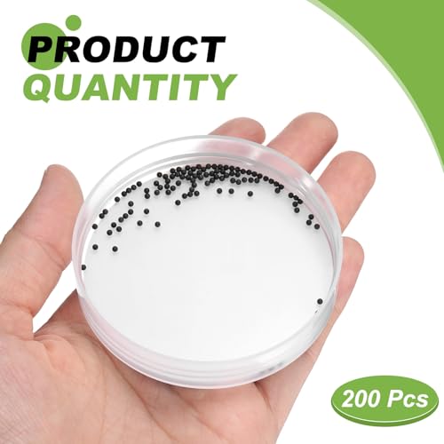 QUARKZMAN 200Stk POM Kunststoff Kugellagerkugeln 1/16 1.588mm Feste Kunststoffkugeln G2 Präzision Polypropylen Mini Kugeln Schwarz