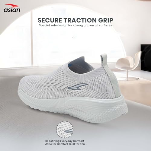 Image of ASIAN Storm-41 Walking Shoes for Men | Lightweight Slip-On Sneakers with Arch Support, Memory Foam Cushion & Breathable Mesh Upper | Comfortable Shoes for Walking & Travel
