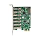 InLine PCIe USB 3.2 Karte, 7X USB-A Gen.1 Ports, 5 Gb/s, SATA Stromanschluss, VL805, für Windows & Linux, 76661L
