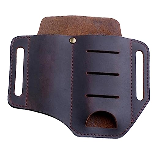 Image of CALANDIS Stylish Flashlight Sheath Multitool Pouch for Work and Daily Use Outdoor Pen Brown | 1 Leather Multitool Sheath