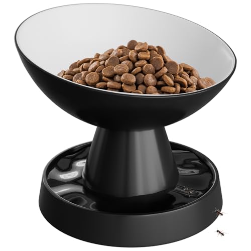 Pawinner Ciotola rialzata per gatti in ceramica a prova di formiche, 241 g, sollevata e inclinata, ciotola per acqua per animali domestici, anti-vomito e protegge le spine degli animali domestici, per