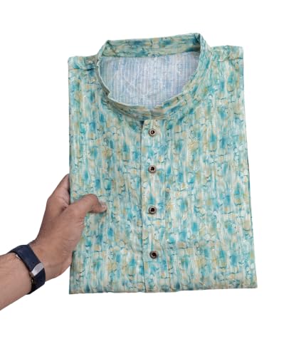 Image of FOXDX Men's Traditional Cotton Floral Printed Only Kurta