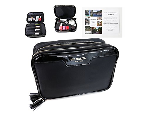 Vis Nolita Luxury Travel MakeUp Bag, Cosmetic Organizer bag, Travel Cosmetic Case with Makeup Brush holder