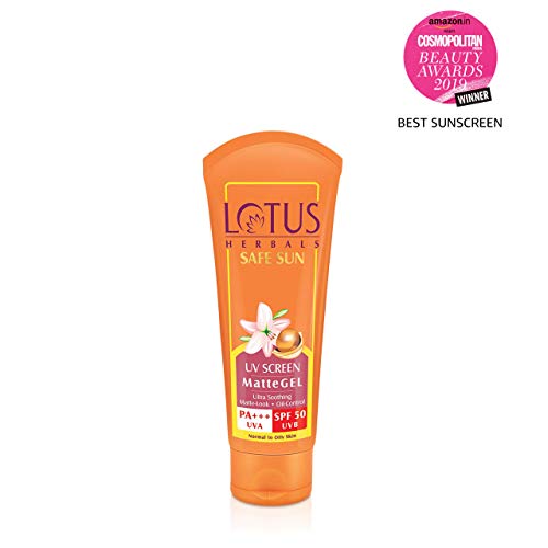 Image of Lotus Herbals Whiteglow Skin Whitening And Brightening Gel Cream For All Skin Types, Spf-25, 40G And Safe Sun UV Screen Matte Gel, Spf 50, 100G, Pack Of 1