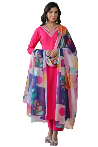 Kurta en coton pour femme avec pantalon et dupatta ensemble 3 pièces ANNI DESIGNER