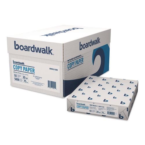 Boardwalk Copy Printer Paper, 8.5'x11', 92 Brightness, 20 lb Weight, 10 Reams, 5,000 Sheets Total,...