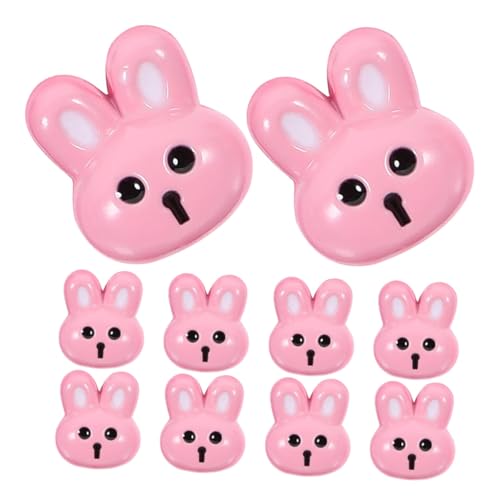 HORIALENCE 10pcs Pink Rabbit Buttons Decorative Craft Sewing Notions for Children's Clothing DIY Embellishments for Coats and Jackets