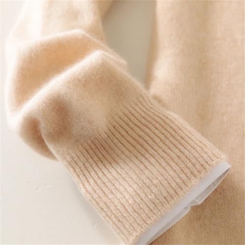 ERFMFKL Men Thickened Sweater 100 Percent Merino Wool Sweater Crew Neck Warm Pullover Long Sleeve Jumper4
