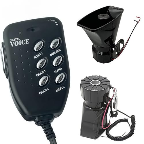 YIYIDA Autohupe Warnhupe schwarz Auto-Sirene 6-Ton Trompete einfache Installation einzigartiges Design Schiffshupe LKW Hupe 135 dB Lufthupe Lautsprecher für 12 V Auto LKW Boot usw
