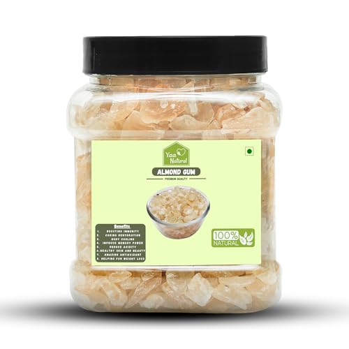 Image of Yaa Natural Almond Gum 400gm | Gond Katira | Badam Pisin | Badam Gum Body Cooling 100% Natural Quality Organic Gum (400g(Pack of 1)