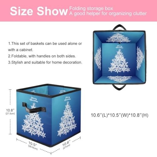Boîte de rangement pliable flocon de neige cube en tissu pour placard - 3